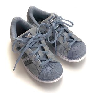 Kids Adidas Superstar suede shoes